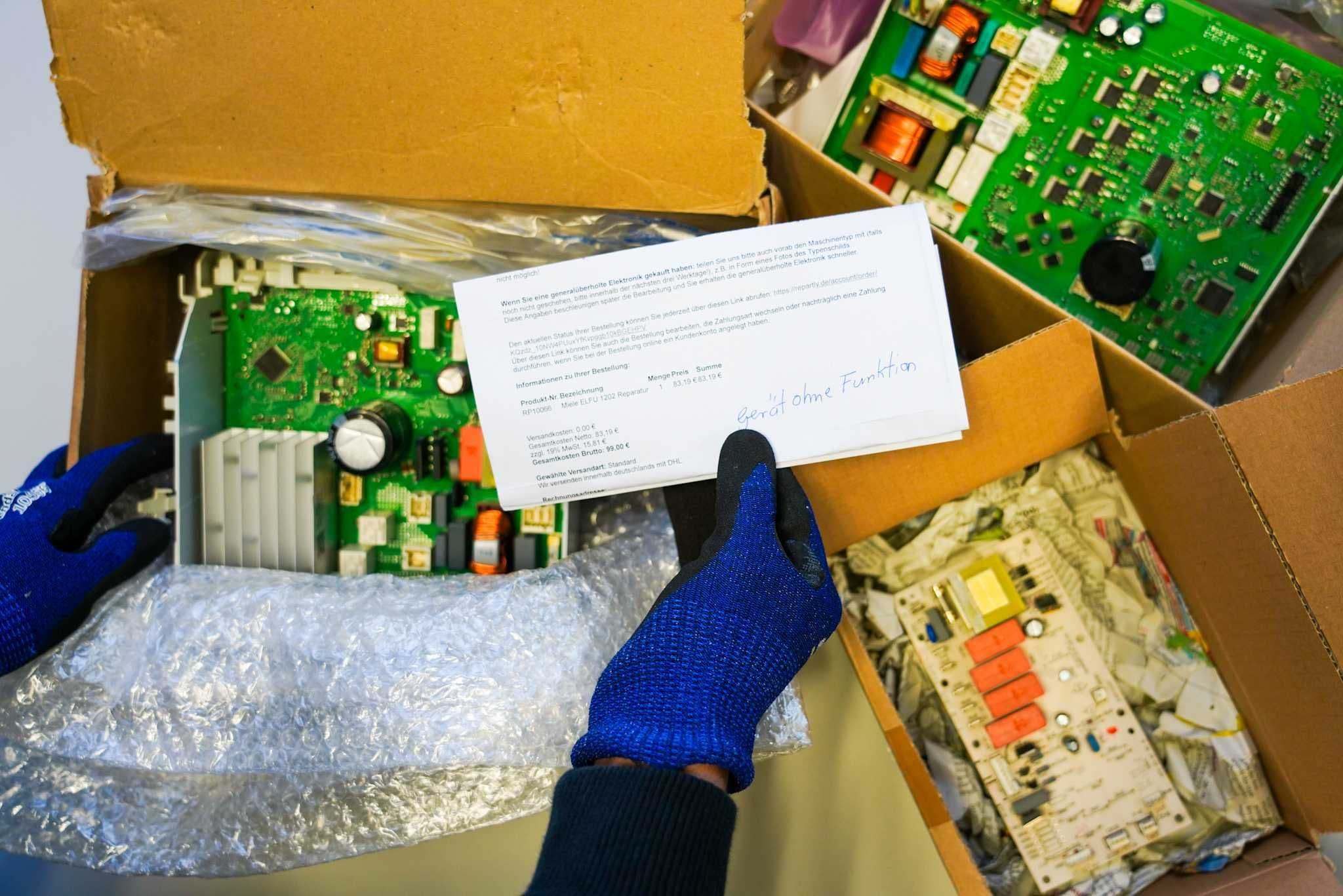 Invio della scheda elettronica difettosa